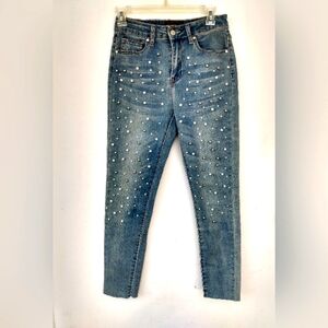 Frank Lyman Pearl Jeans Embellished Rhinestone